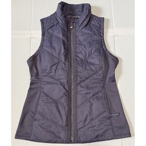 ATHLETA - Women's Purple Quilted Insulated Zip Stretch Vest - Size Large